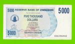Зимбабве - 5000 долларов - 2007 (AA)