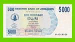 Зимбабве - 5000 долларов - 2007 (AA)