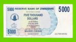 Зимбабве - 5000 долларов - 2007 (AA)