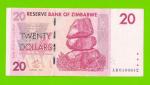 Зимбабве - 20 долларов - 2007 (AB)