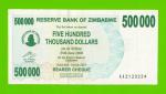 Зимбабве - 500000 долларов - 2007 (AA)