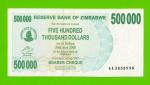 Зимбабве - 500000 долларов - 2007 (AA)