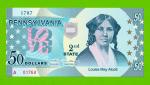 США - 50 долларов штата Пенсильвания - 2014 (сувенирные, пластик) - UNC!!!