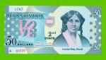 США - 50 долларов штата Пенсильвания - 2014 (сувенирные, пластик) - UNC!!!