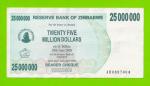 Зимбабве - 25000000 / 25 миллионов долларов - 2008 (AB)