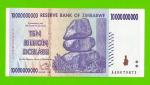 Зимбабве - 10000000000 / 10 миллиардов долларов - 2008 (AA)
