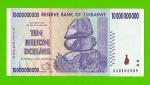 Зимбабве - 10000000000 / 10 миллиардов долларов - 2008 (AA)
