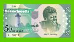 США - 50 долларов штата Массачусетс - 2014 (сувенирные, пластик) - UNC!!!