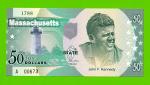 США - 50 долларов штата Массачусетс - 2014 (сувенирные, пластик) - UNC!!!