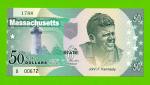 США - 50 долларов штата Массачусетс - 2014 (сувенирные, пластик) - UNC!!!