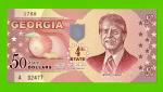 США - 50 долларов штата Джорджия - 2014 (сувенирные, пластик) - UNC!!!