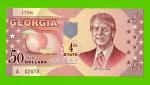 США - 50 долларов штата Джорджия - 2014 (сувенирные, пластик) - UNC!!!