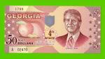 США - 50 долларов штата Джорджия - 2014 (сувенирные, пластик) - UNC!!!