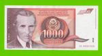 Югославия - 1000 динаров - 1990 - XF!!!
