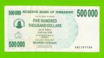 Зимбабве - 500000 долларов - 2007 (AD)