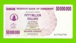 Зимбабве - 50000000 / 50 миллионов долларов - 2008 (AC)