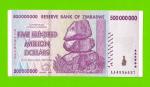 Зимбабве - 500000000 / 500 миллионов долларов - 2008 (AA)