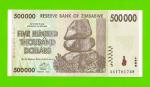 Зимбабве - 500000 долларов - 2008 (AA)