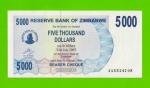 Зимбабве - 5000 долларов - 2007 (AA)