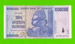 Зимбабве - 10000000 / 10 миллионов долларов - 2008 (AA)