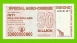 Зимбабве - 50000000000 / 50 миллиардов долларов - 2008 (AB) - UNC-!!!