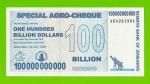 Зимбабве - 100000000000 / 100 миллиардов долларов - 2008 (AB) - aUNC!!!