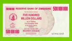 Зимбабве - 500000000 / 500 миллионов долларов - 2008 (AC) - aUNC!!!