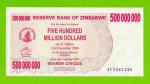 Зимбабве - 500000000 / 500 миллионов долларов - 2008 (AC) - aUNC!!!