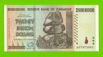 Зимбабве - 20000000000 / 20 миллиардов долларов - 2008 (AA) - UNC-!!!