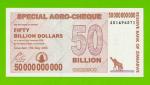 Зимбабве - 50000000000 / 50 миллиардов долларов - 2008 (AD) - UNC!!!
