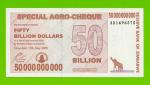 Зимбабве - 50000000000 / 50 миллиардов долларов - 2008 (AD) - UNC!!!