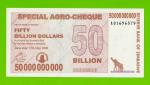 Зимбабве - 50000000000 / 50 миллиардов долларов - 2008 (AD) - UNC!!!