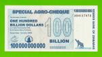 Зимбабве - 100000000000 / 100 миллиардов долларов - 2008 (AB) - UNC!!!