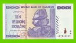 Зимбабве - 10000000000 / 10 миллиардов долларов - 2008 (AB) - aUNC-!!!