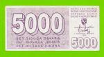Босния и Герцеговина - 5000 динаров - 1992 - XF!!!
